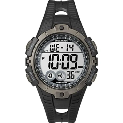 Image of Timex Men&#039;s Marathon 46mm Digital Black Resin Strap Watch T5K802