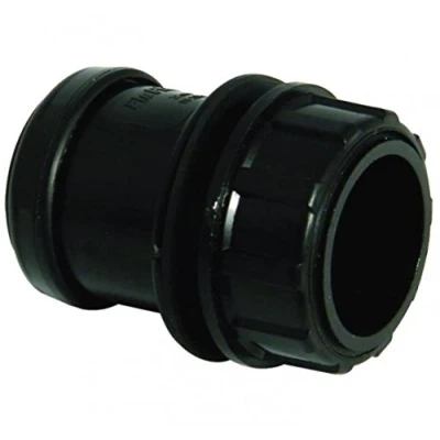 Image of FloPlast Push Fit Waste Tank Connector 40mm Black Home Standard