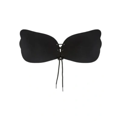 Image of Ann Summers Lace Up Stick On Bra Black