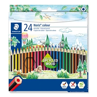 Image of STAEDTLER 185 C24 Noris Colour Colouring Pencils 24 Assorted Colours (Pack of Pencils)