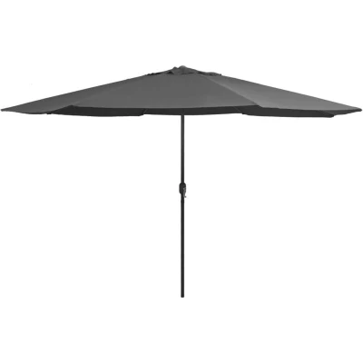 Image of vidaXL Garden Parasol with Metal Pole 390 cm Anthracite