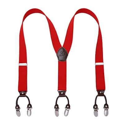 Image of KANGDAI Mens Braces Y Style One Size Adjustable Suspenders Trouser Salopette Strong Metal Clips