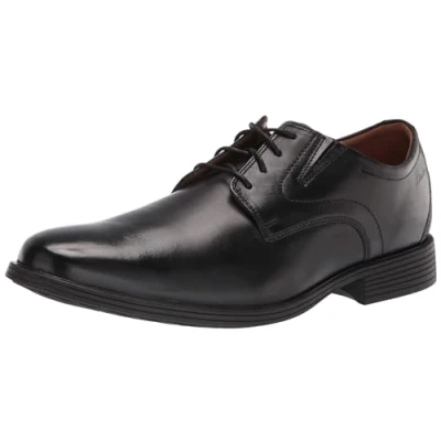 Image of Clarks Men&#039;s Whiddon Plain Oxford, Black Leather, 12 UK