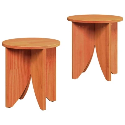 Image of Coffee Table Set 2 pcs Wax brown 41.5 x 44 cm Vidaxl