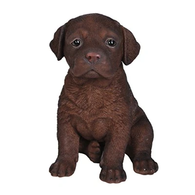 Image of Hi Line Gift Ltd Labrador Puppy Statue, Chocolate Brown