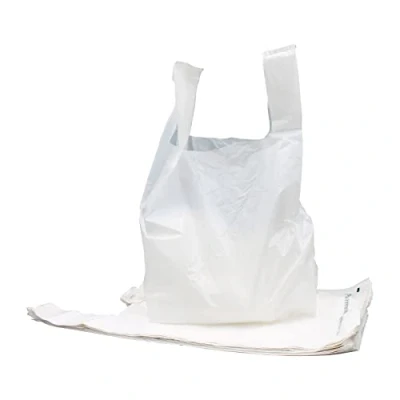 Image of Sunrise Packaging 200 x Large White 11 17 21 Biodegradable Carrier Bags 100% Degradable and Eco Friendly for Shopping, Gifts, Supermarket, Takeaway