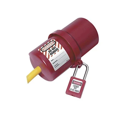 Image of Master Lock Device M/Lock Lockout Electrical Plug Cover Large 488, Red
