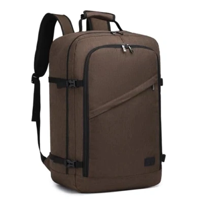 Image of Kono Travel Backpack for Women &amp; Men，54 * 35 20cm Large Carry On Rucksack Bag 38L Lightweight Hand Luggage Brown