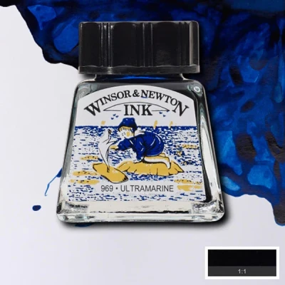Image of Winsor &amp; Newton Drawing Ink Bottle, 14 ml Ultramarine