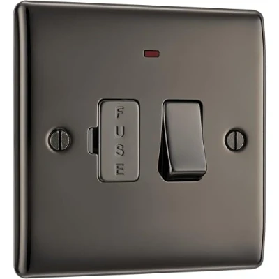 Image of BG Electrical Switched Fused Connection Unit with a Power Indicator, Black Nickel, 13 Amp