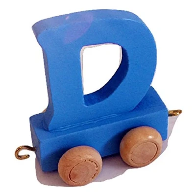 Image of Fun World Toys® Childrens Personalised Wooden Colourful Alphabet Letter Train A Z Name Set (Letter D)