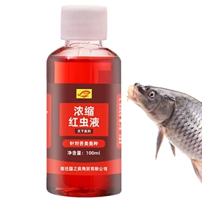 Image of Keloc Fish Bait Liquid Attractant, 100ml/bottle Carp Fishing Additive with Red Worm Lure &amp; Long lasting Fragrance