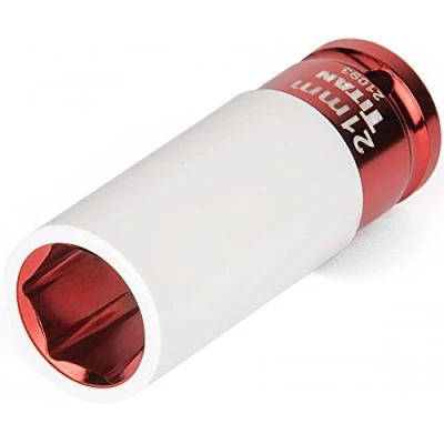 Image of Titan 21093 1/2 Inch Drive x 21mm Non marring Impact Deep Lug Nut Socket