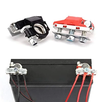 Image of Leisure Battery Terminals, 12V 3 Way Positive and Negative Car Van Caravan Motorhome Connectors Clamps