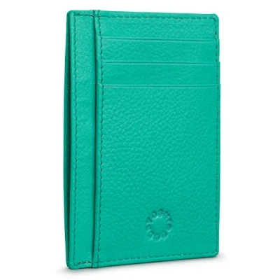 Image of Yoshi Mens Wallet, Slim RFID Blocking Minimalist Credit Card Holder with ID Window, Holds Cards and Bank Notes, Womens (Jade Green)