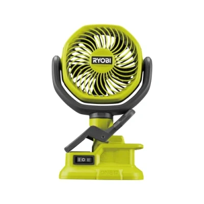 Image of Ryobi RCF18 0 18V ONE+ Cordless 10cm Clamp Fan (Bare Tool) Hyper Green