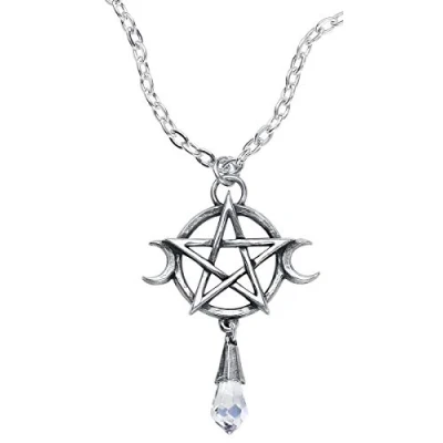 Image of Alchemy Gothic Wiccan Pentacle Women Necklace Silver Coloured, Pewter,