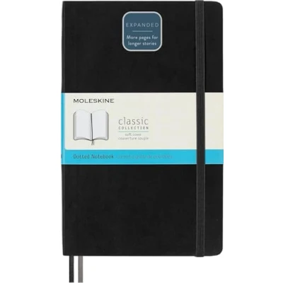 Image of Moleskine Classic Expanded Dotted Paper Notebook Soft Cover and Elastic Closure Journal Color Black Size Large 13 x 21 A5 400 Pages