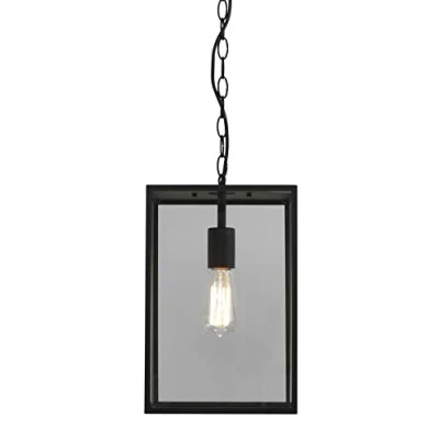 Image of Homefield Outdoor Ceiling Pendant Light Textured Black, E27