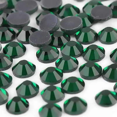Image of Crystal Hotfix Rhinestone,Machine Cut Stone 1440pcs/pkg (Emerald,SS20/5mm)