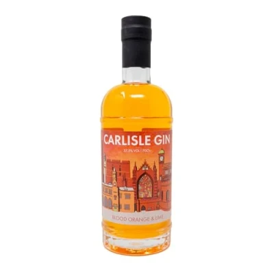 Image of Carlisle Gin Blood Orange &amp; Lime Flavour 70cl Bottle, 37.5% ABV Hand Crafted by Cumbria Distilling Co.