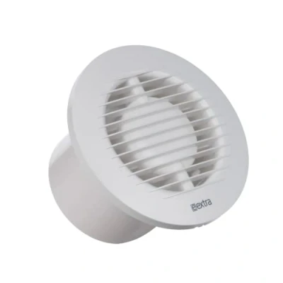 Image of EUROPLAST Ø 100mm bathroom Extractor Fan with Timer Round Front 4 inch White kitchen, garage, Ventilation