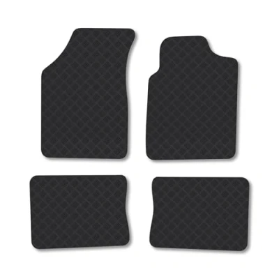 Image of Rubber Car Mats Compatible with Renault Clio (1998 2005) Tailored Fit Floor Set Accessory Black Custom 4 Pieces Clips Anti Slip Backing, Heavy Duty &amp; Waterproof