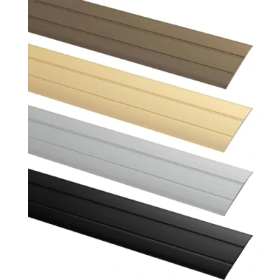 Image of ALPENSTAHL Self Adhesive Transition Profile Length 90 cm Door Rail Width: 37 mm Flat Floor for Floors, Laminate Decorative Strip Aluminium Gluing Black
