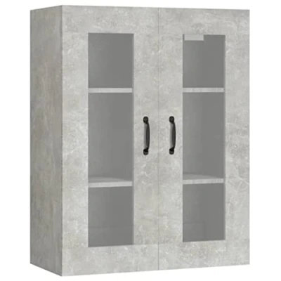 Image of vidaXL Engineered Wood Hanging Wall Cabinet, Mounted Storage Solution, Concrete Grey, 69.5x34x90cm, Versatile and Durable Material