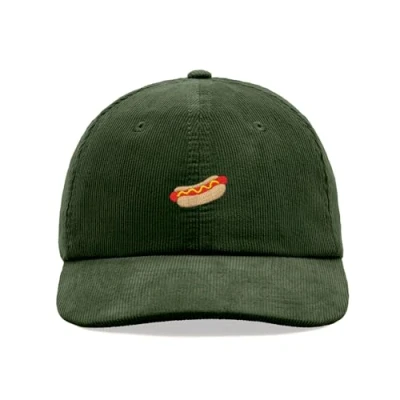 Image of Hotdog Corduroy Baseball Cap Vintage Unisex Dad Hat Adjustable Dark Olive