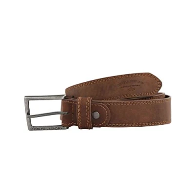 Image of Tokyo Laundry Men&#039;s Formby Faux Leather Chunky Buckle Belt Brown S/M