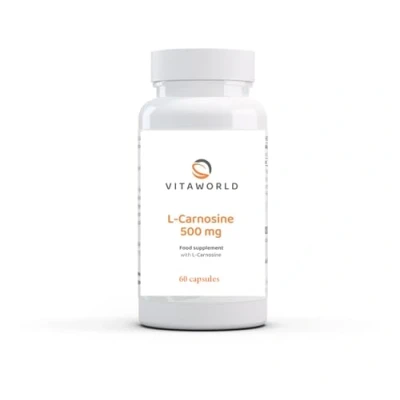 Image of Vita World L Carnosine 500mg 60 Vegetable Capsules 1500mg Daily dose Made in Germany