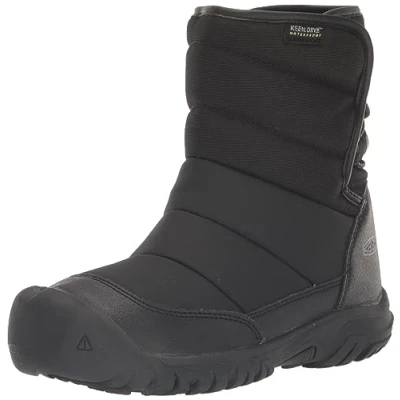 Image of KEEN Puffrider Waterproof Snow Boots, Black/Steel Grey, 10 UK Child