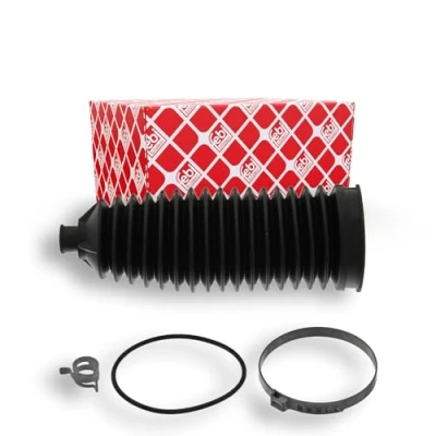 Image of 2104602300, A2104602300 Bellow, steering FEBI BILSTEIN 23844 Rubber Front Axle Left, Right with clamps