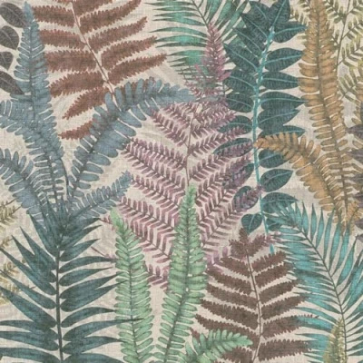 Image of Garden Leaves Multicoloured Wallpaper Modern Contemporary Naturistic Tropical Textured Paste The Wall Vinyl