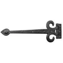 Image of Ironmongery World 2 x 400mm Black Antique Fleur De LYS Heavy Hinge Jab22