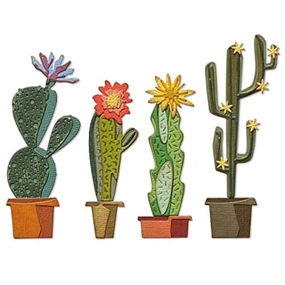 Image of Sizzix Thinlits Die Set 9PK Funky Cactus by Tim Holtz, 665365, Multicolor, One Size