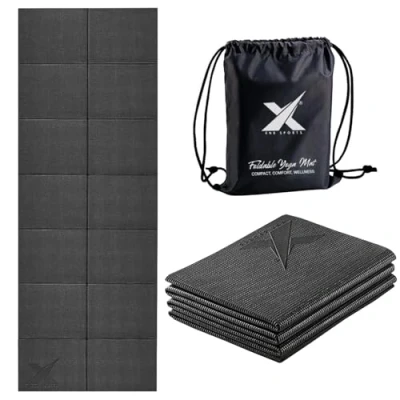 Image of XN8 Sports Foldable Yoga Mat Non Slip, Eco Friendly, Lightweight, Portable with Carrying Strap, Perfect for Home, Gym, and Travel Workouts, 72 Length