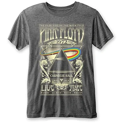 Image of Pink Floyd Men&#039;s Carnegie Hall (Burn Out) T Shirt, Grey (Grey Grey), Large (Size:Large)