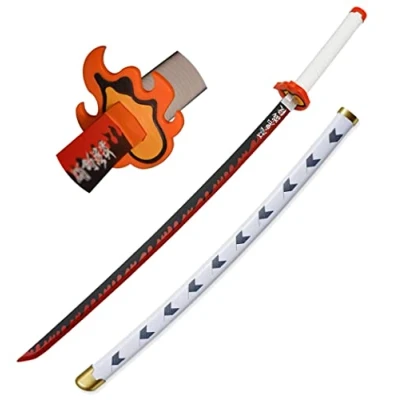 Image of KOGUMA Demon Slayer:Kimetsu no Yaiba Cosplay Wooden Swords Replica Prop 103.5cm (Rengoku Kyoujurou)