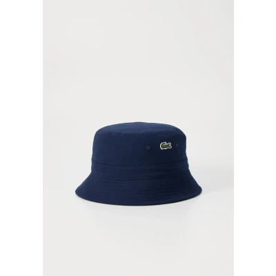 Image of Lacoste Mens Organic Cotton Bucket Hat Navy Size Medium