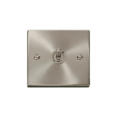 Image of Click Deco 1 Gang 2 Way 10AX Toggle Switch Satin Chrome