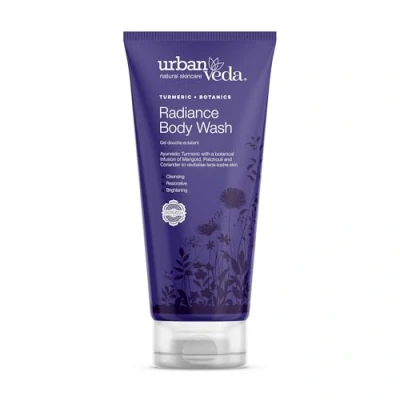 Image of Urban Veda Radiance Body Wash Bioactive Skin Brightening Formula for Dry, Dull and Dehydrated Orange, Liquorice Turmeric Extract Mens Shower Gel Women&#039;s 200 ML