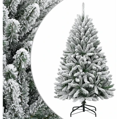 Image of vidaXL Artificial Hinged Christmas Tree with Flocked Snow 120 cm