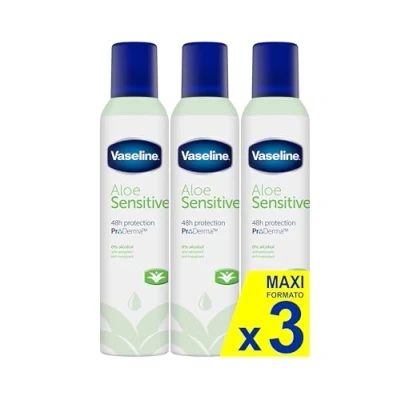 Image of Vaseline Aloe Fresh Pro derma Anti perspirant Spray 250 Ml 48h Sweat Protection &amp; Long lasting Freshness Pack of 3