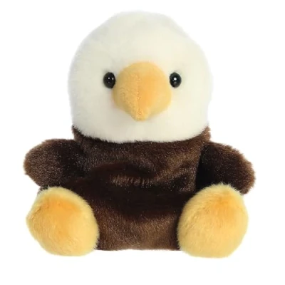 Image of Aurora Adorable Palm Pals Murphy Bald Eagle Stuffed Animal Pocket Sized Play Collectable Fun Brown 5 Inches