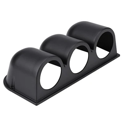 Image of Qiilu, Gauge Pod Universal 3 Hole Triple Dash Mount Holder for 52mm/2&quot; Gauges, ABS Plastic, Black, ELECTROMECHANICAL_GAUGE