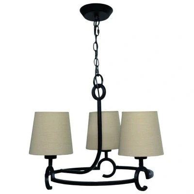Image of Argi Ceiling Pendant 3 Light E27 with Taupe Shades Brown Oxide
