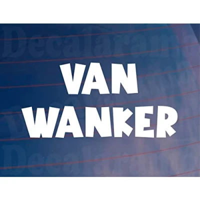 Image of Van Wanker Sticker Funny Rude Novelty Car Window Bumper Boot Door Decal