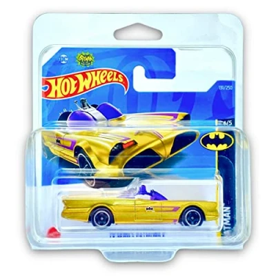 Image of Hot Wheels TV Series Batmobile (Gold &amp; Purple) 4/5 Batman 2022 131/250 (Short Card) xxx COMES IN A KLAS CAR KEEPER PROTECTIVE COLLECTORS CASE HCW61 (HW0185)